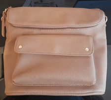 Matalan Womens Beige  Handbag with Carry Strap Mobile Pocket and Zipped Linner.