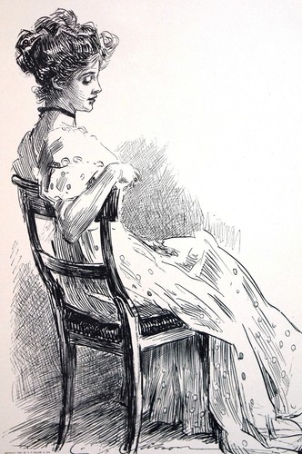 Charles gibson girl sitting - charles,