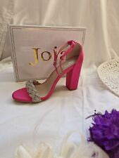 New Fuchsia diamanté block heel sandals size 5 38 