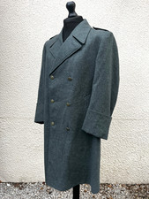 Vintage Swiss Military Army Wool Great Coat Blue/Grey-46" Chest XL