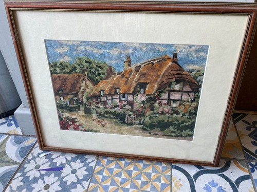 Framed tapestry thatched - tapestry,