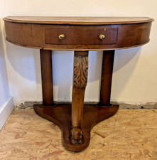 Antique  Mahogany Demi Lune Console Hall Table