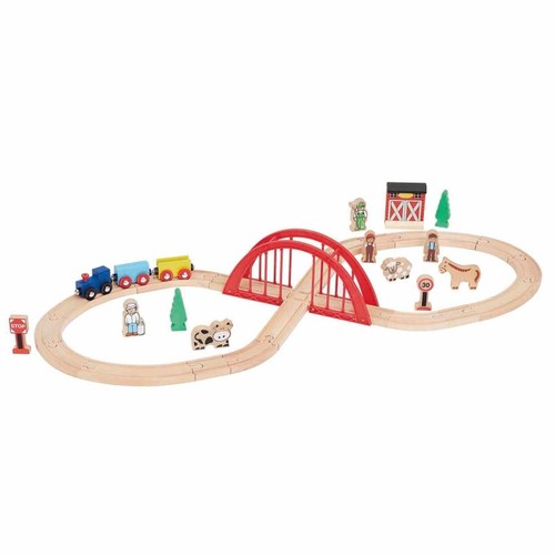 Wooden train set with - train, 35