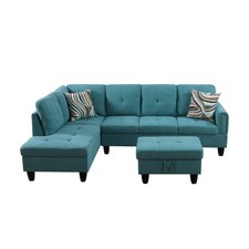 Teal Blue Fluffy Fabric