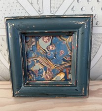 Vintage Painted Small Square Wooden Frame 14 X 14 Cm