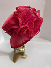 NEW Wedding Races Hat  Red Cloche Style Chiffon Swirl Trim by BALFOUR HATS