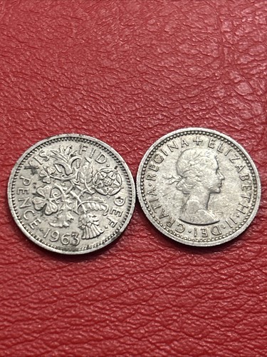 1963 sixpence elizabeth - sixpence,