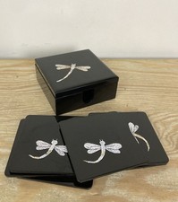 Vintage Black Lacquer Wood