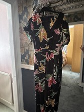 Zara Jump Suit Black Floral New Size Small