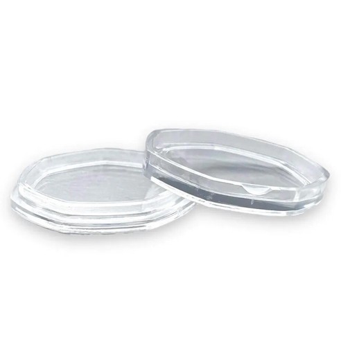 50p clear coin capsules - clear,