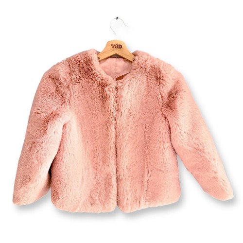 Girls faux fur coat pink - faux,