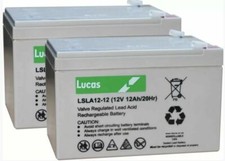 PAIR OF LUCAS Sunrise Medical Little Gem Mobility Scooter Batteries X 2