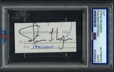 Steve McQueen d1980 signed autograph 1.5x3 cut Actor "The King of Cool" PSA Slab