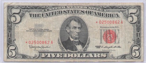 1963 five dollar - 1963, star