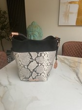 amanda Wakeley Leather snakeskin & rose gold bag