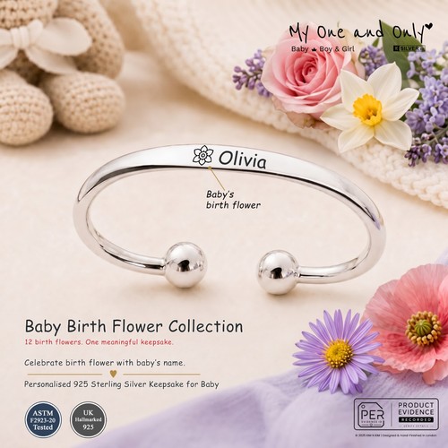 Personalised birth flower - birth, baby
