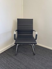 Nola black leather cantilever - leather,
