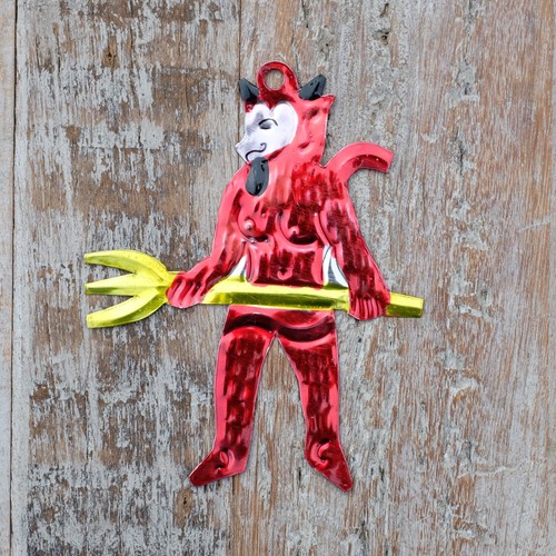 Mexican tin devil decoration - tin,