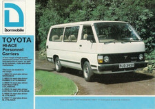 Toyota Hi-Ace Dormobile Minibus 1982-1983 UK Market Single Sheet Sales Brochure