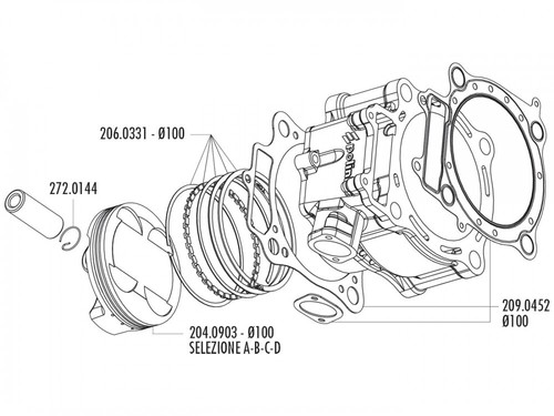 Polini piston set - set, 490cc
