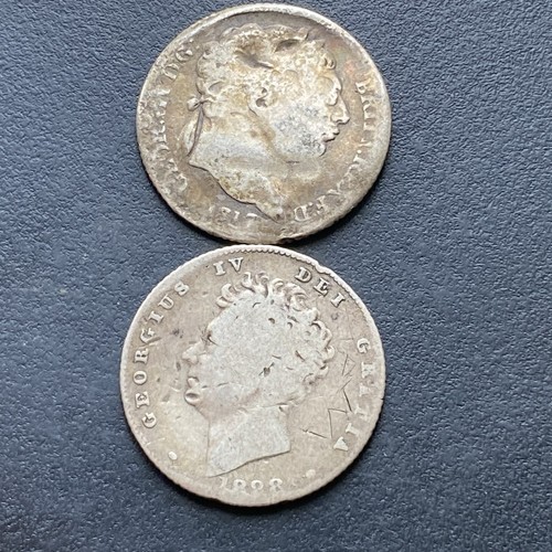 1817 1826 silver sixpences - 1817,