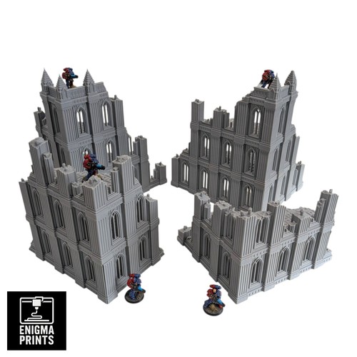 Gothic corner ruins - ruins, 28mm