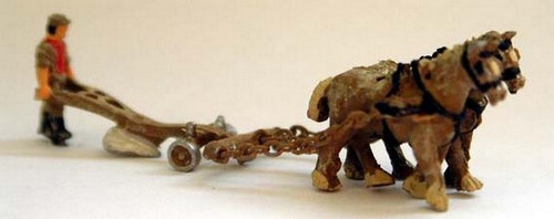Horse drawn plough - horse,