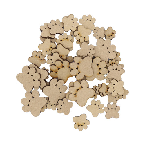 Wooden paw print mdf craft - print,