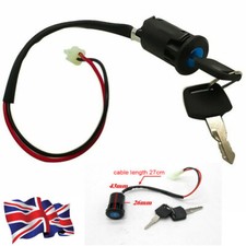 2 Wire Universal Motorcycle ATV Bike Ignition Barrel Key Quad On/Off Switch UK