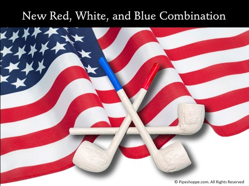 Red white and blue - blue, clay