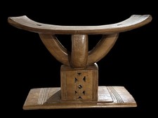 Old Ashanti Stool Signed by