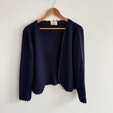 Spirit Of The Andes Open Cardigan Large Navy Baby Alpaca Peru