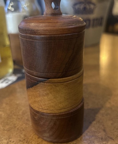 Vintage turned wood spice - vintage,