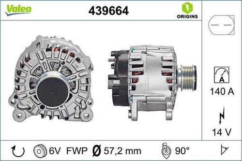 Alternator valeo 439664 - alternator, for