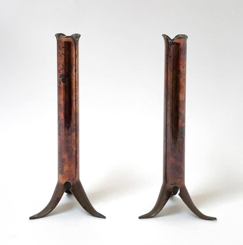 Pair vintage trench art copper - pair,