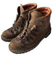 Lackner Vintage Hiking Boots Men’s UK 6 Brown Suede Leather Vibram Alpine Trek