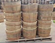 Genuine Large Half Oak Wine Barrel Planter Flower Tree Veg Pots Garden Wooden