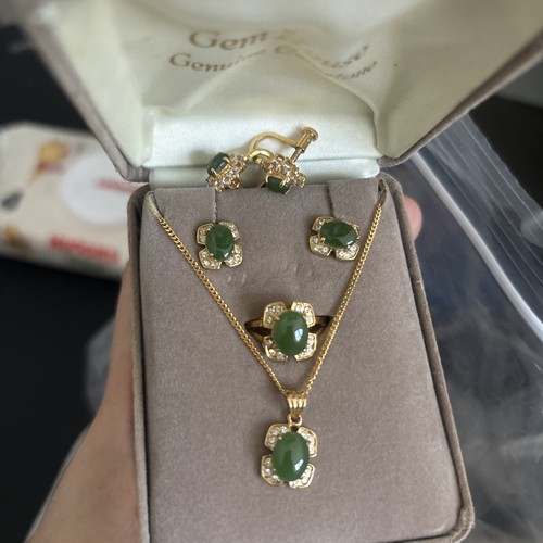 Real jade necklace earring - real,