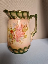 Vintage G.H. & S. Bros. Pottery Jug Pink Rose Floral Stoke on Trent England