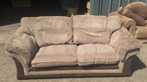 Brown fabric seater sofa - seater,