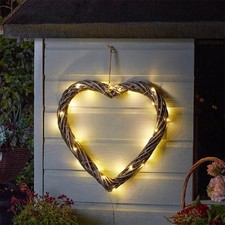 LED Solar Wicker Heart