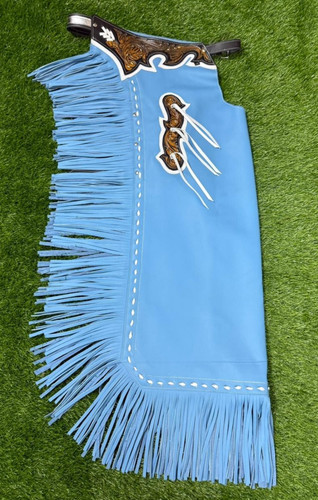 Sky blue hand tooled - blue,