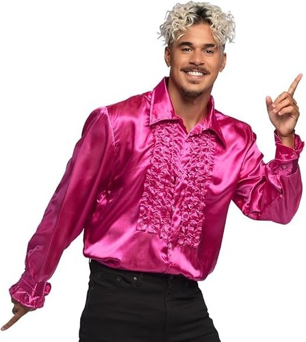 70s disco shirt - pink, with