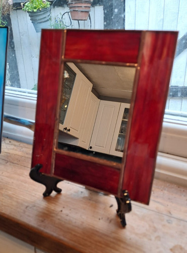 Stained glass mirror red - stained,