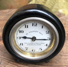 Vintage Indian travel desk ebony clock Bangalore option's advertising 1920/30's