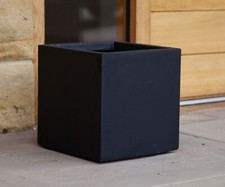 24cm black modern - black, cube