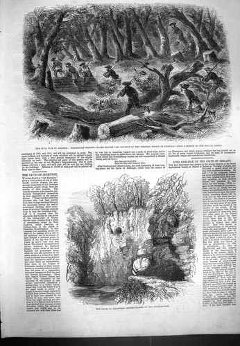 Old antique print 1861 war - old,