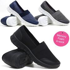 Ladies Get Fit Go Walking Slip On Gym Fitness Memory Foam Trainers Shoes Size