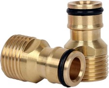 2 Pcs Brass Garden Hose Tap Connector,1/2 inch Brass Male Threaded Tap Connector