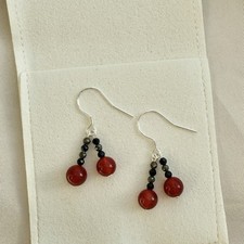 🍒 Cherry Red Agate, Black